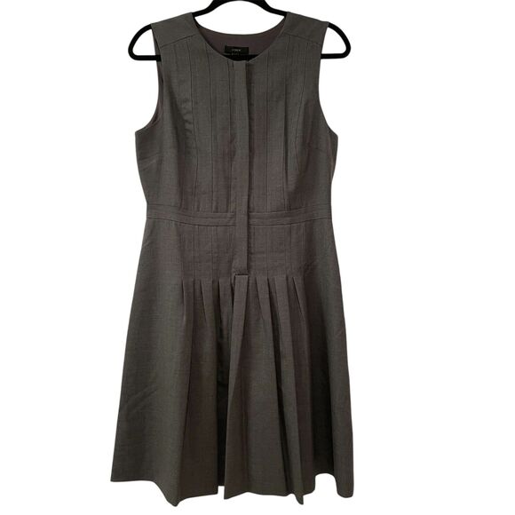 J.Crew Sleeveless Button up Pleated Wool Sheath Dress Gray 8 - Picture 1 of 12